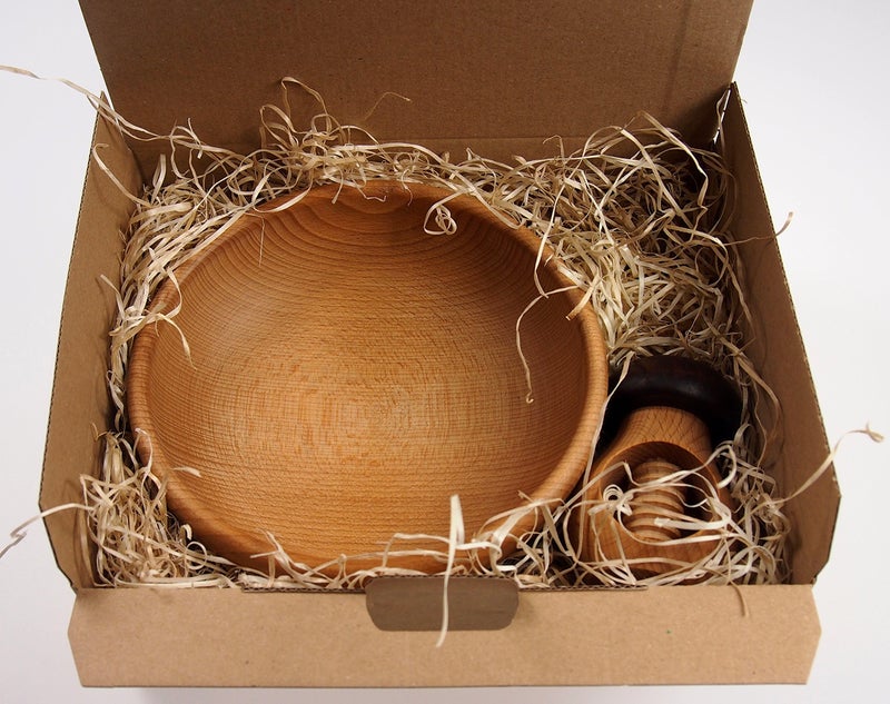 EFO Wooden Bowl & Nutcracker Set - The Nut Cracker Tool Crack Nuts Easy Screw Mechanism. - Great Gift for Christmas and Kitchen Home Display. - Image 5